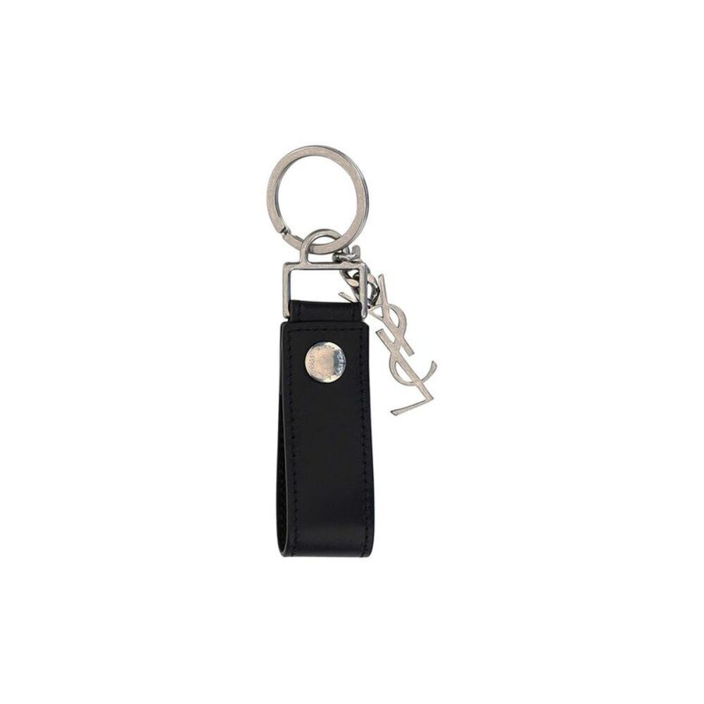 Saint Laurent Black Calf Leather Bos Taurus Men's Keychain - Picture 2 of 2